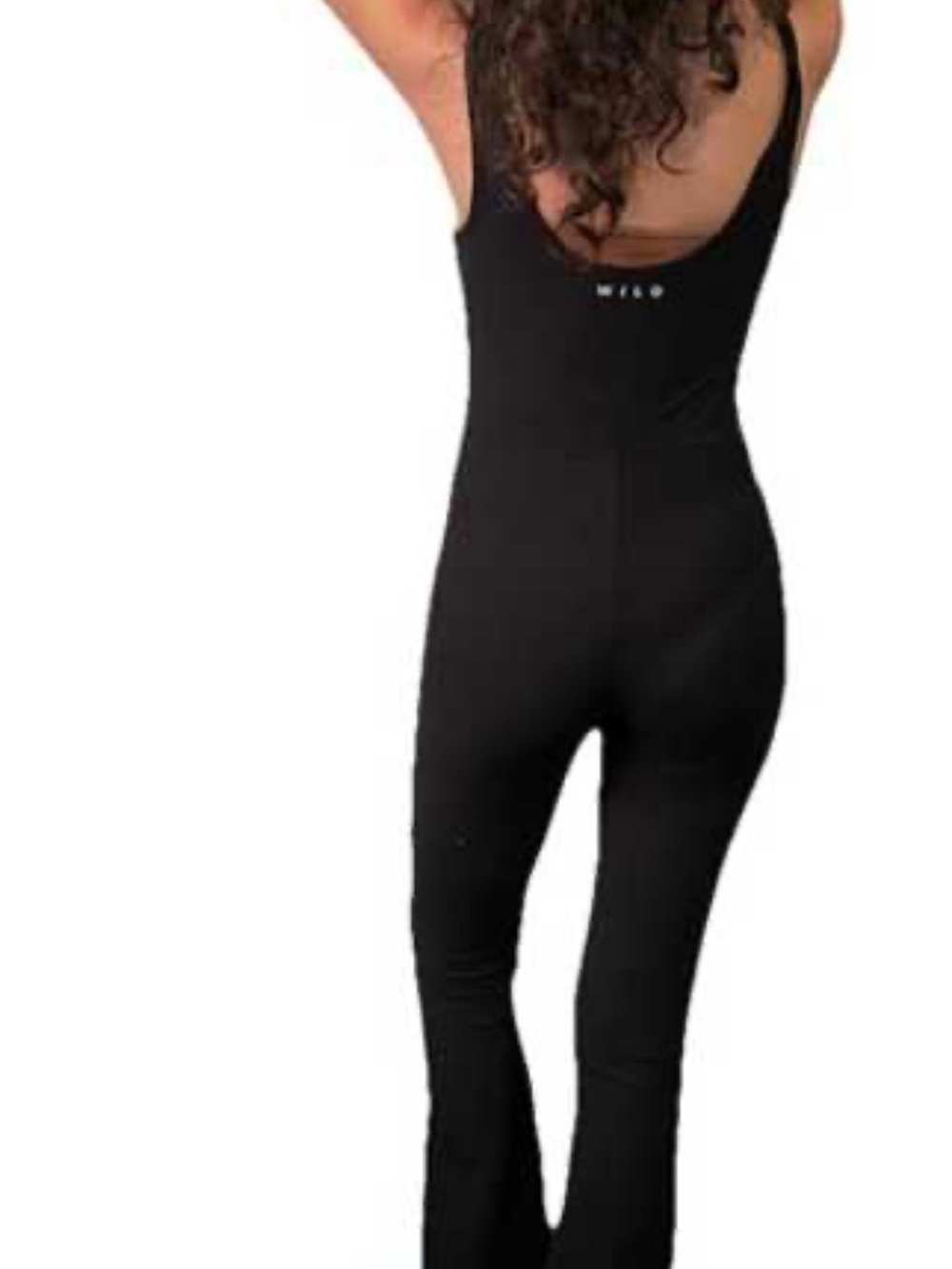 Scoop-Neck Black Stretch Jumpsuit - Picture 2 of 7